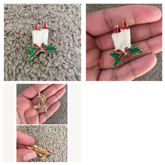 Vintage Enamel Holiday Pins - Set of 4 - Picture 2 of 5
